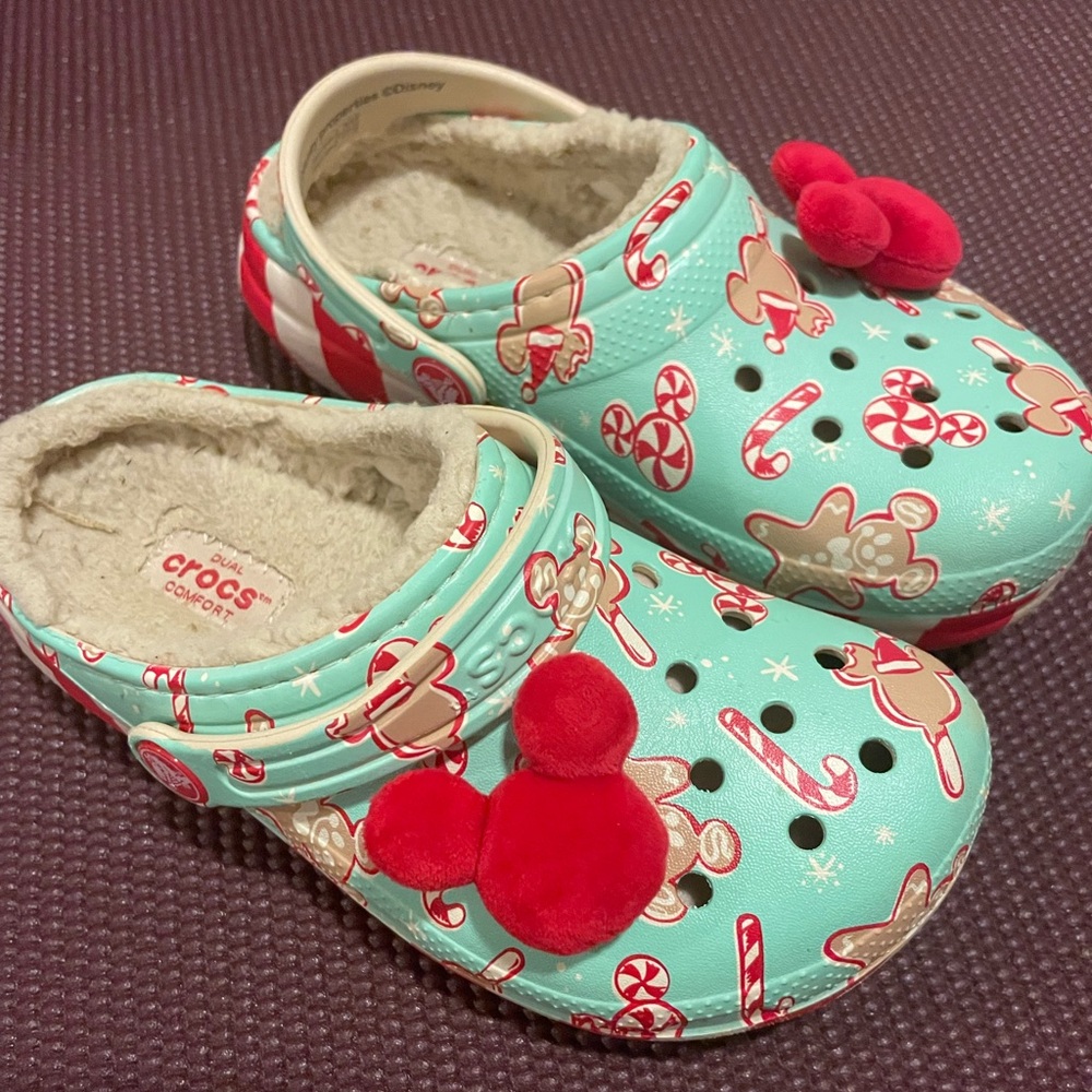Disney Parks Christmas Lined Crocs